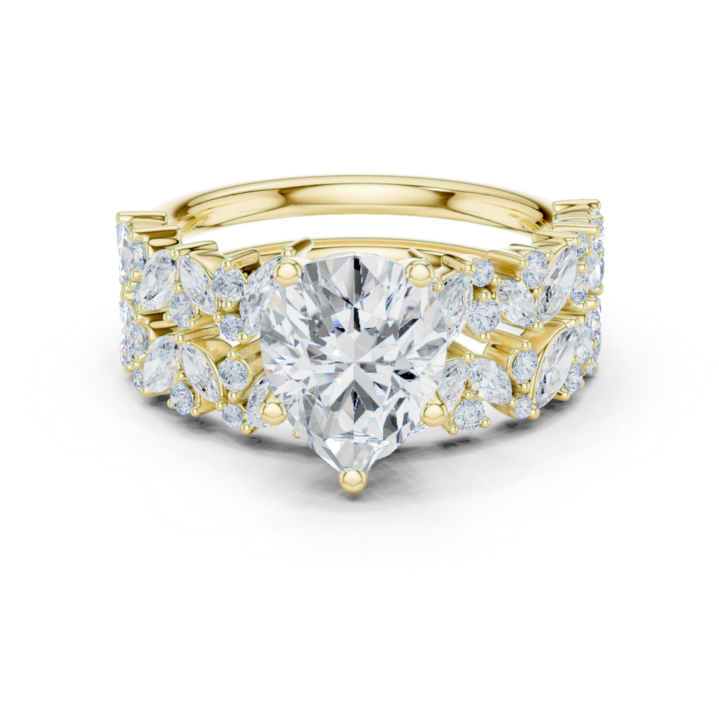 Pear Cut Multi-Row Diamond Statement Ring