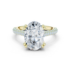 Oval Cut Hidden Halo Double Pavé Diamond Engagement Ring