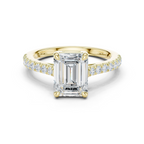 Emerald Cut Pavé Diamond Engagement Ring