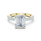 Cushion Cut Hidden Halo Pavé Engagement Ring
