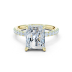 Radiant Cut Hidden Halo Diamond Engagement Ring
