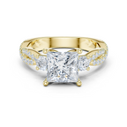 Princess Cut Diamond Twisted Pavé Engagement Ring