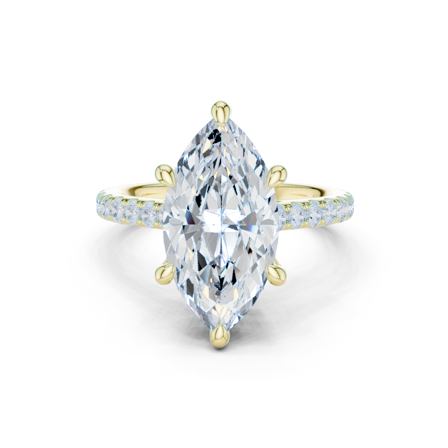 Marquise Cut Hidden Halo Pavé Engagement Ring