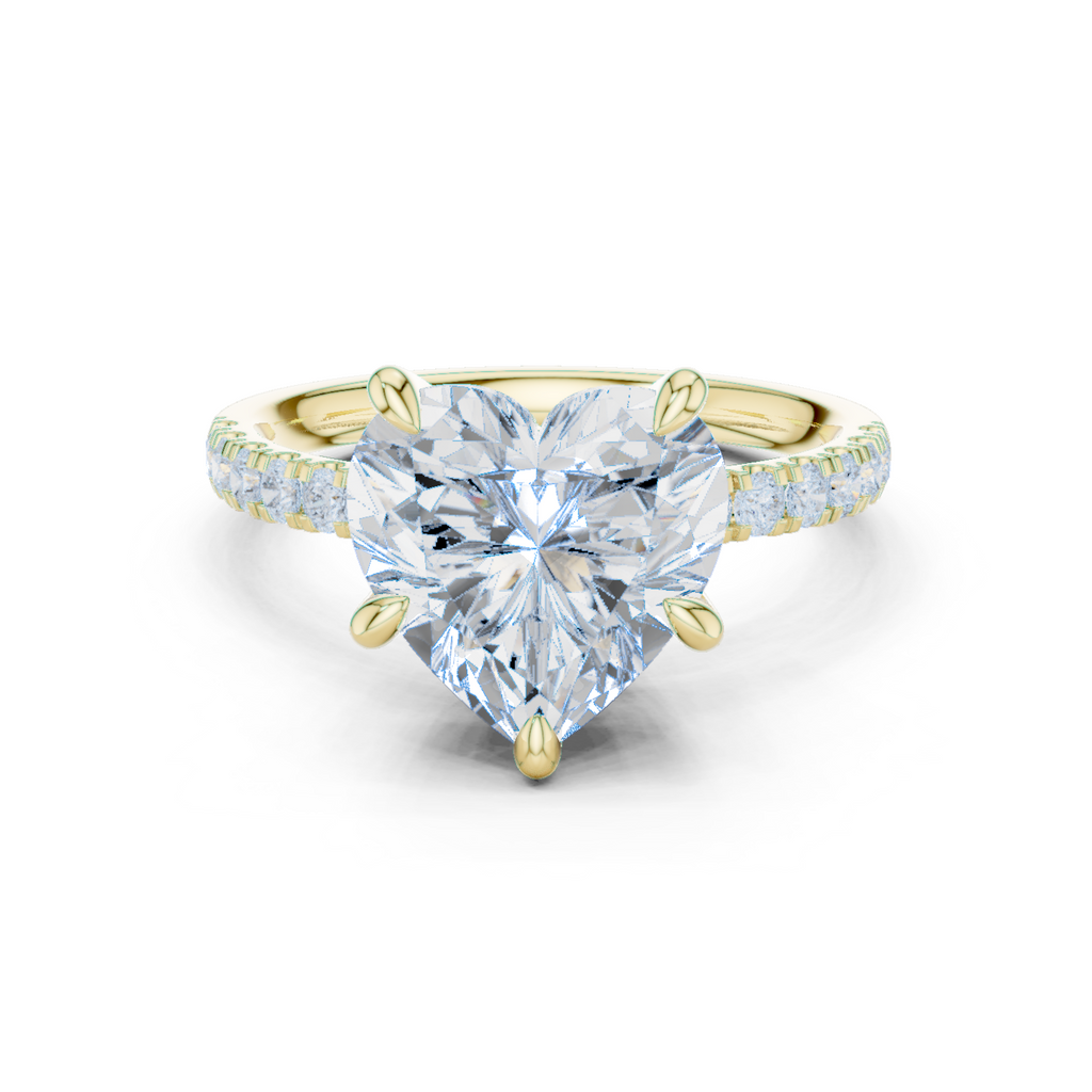 Heart Cut Hidden Halo Diamond Engagement Ring