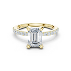 Emerald Cut Pavé Diamond Engagement Ring