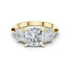 Cushion Cut Three Stone Diamond Engagement Ring