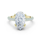 Pear Cut Hidden Halo Double Pavé Diamond Engagement Ring