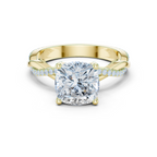 Cushion Cut Twisted Pave Diamond Engagement Ring