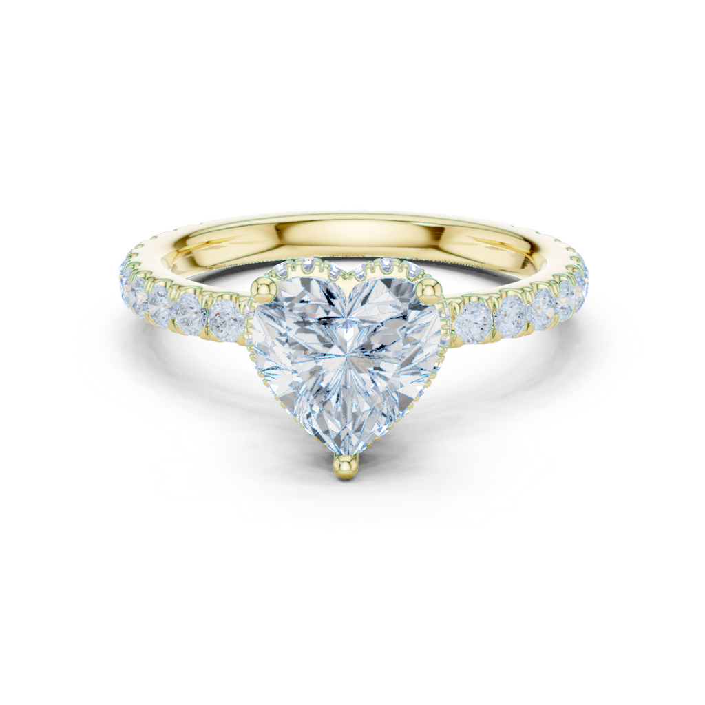 Heart Cut Double Halo Pavé Engagement Ring