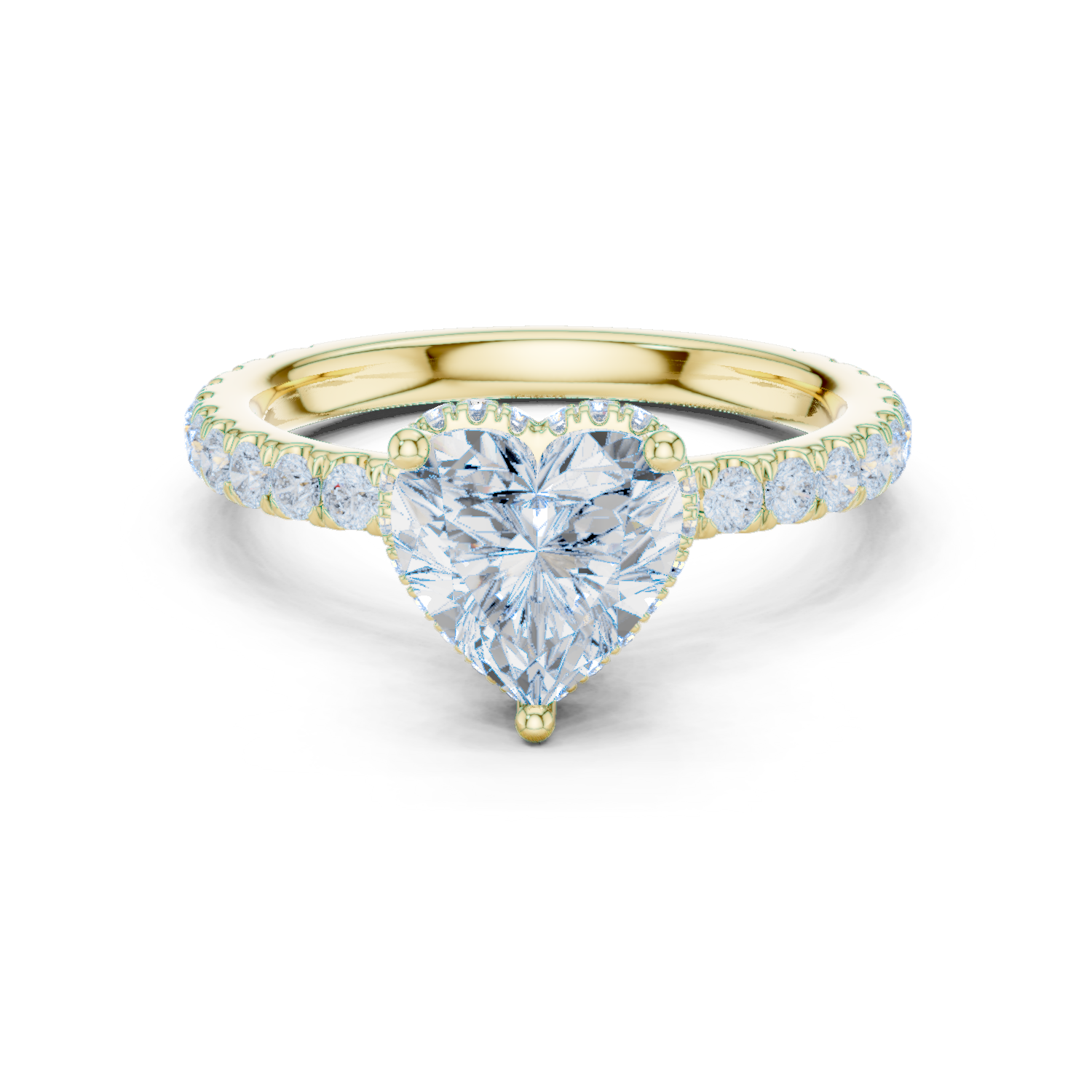 Heart Cut Double Halo Pavé Engagement Ring
