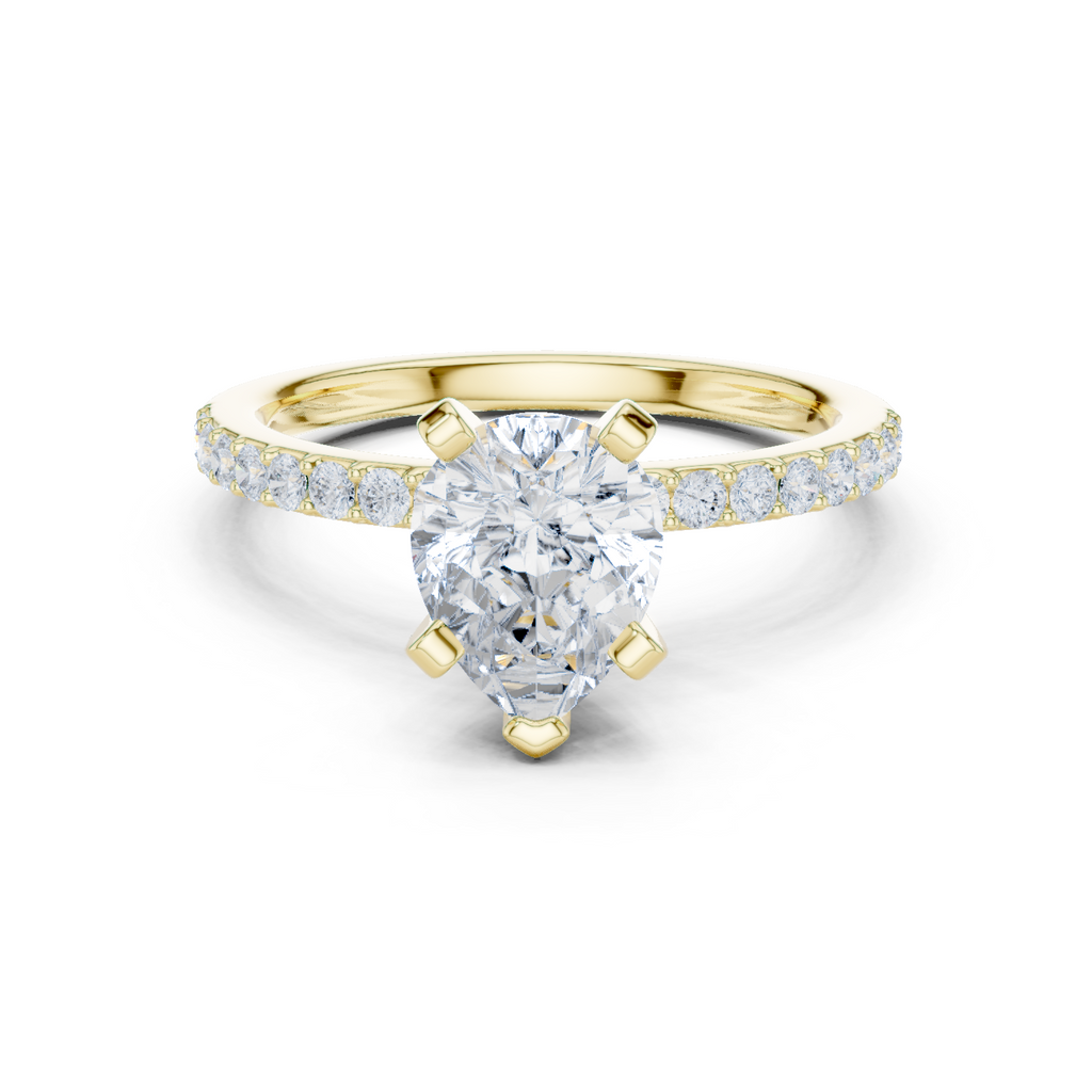 Pear Cut Pavé Diamond Engagement Ring