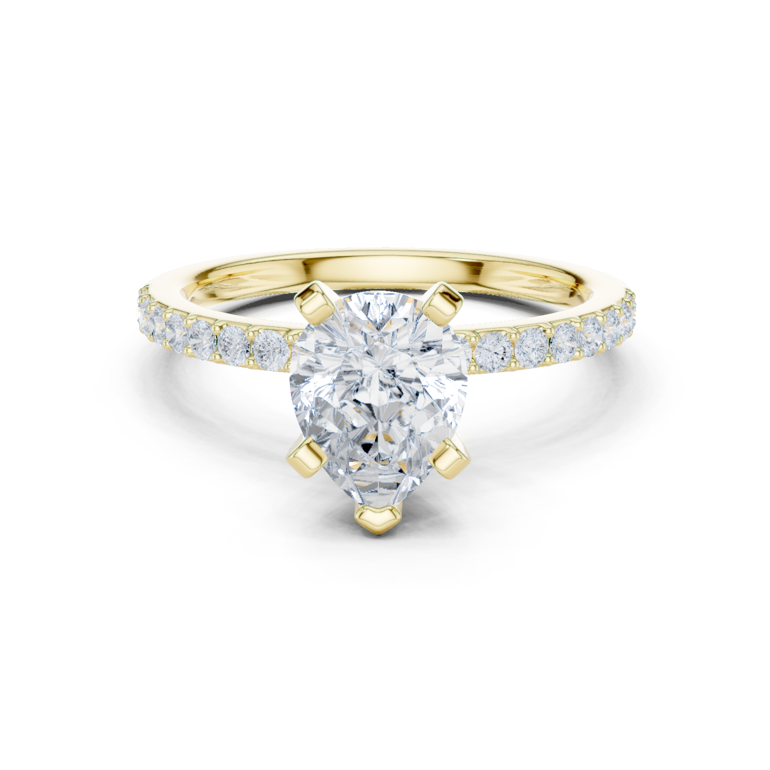 Pear Cut Pavé Diamond Engagement Ring