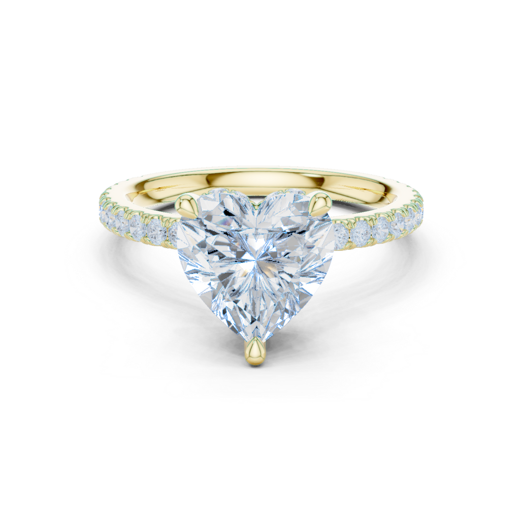 Heart Cut Diamond Hidden Halo Pavé Engagement Ring