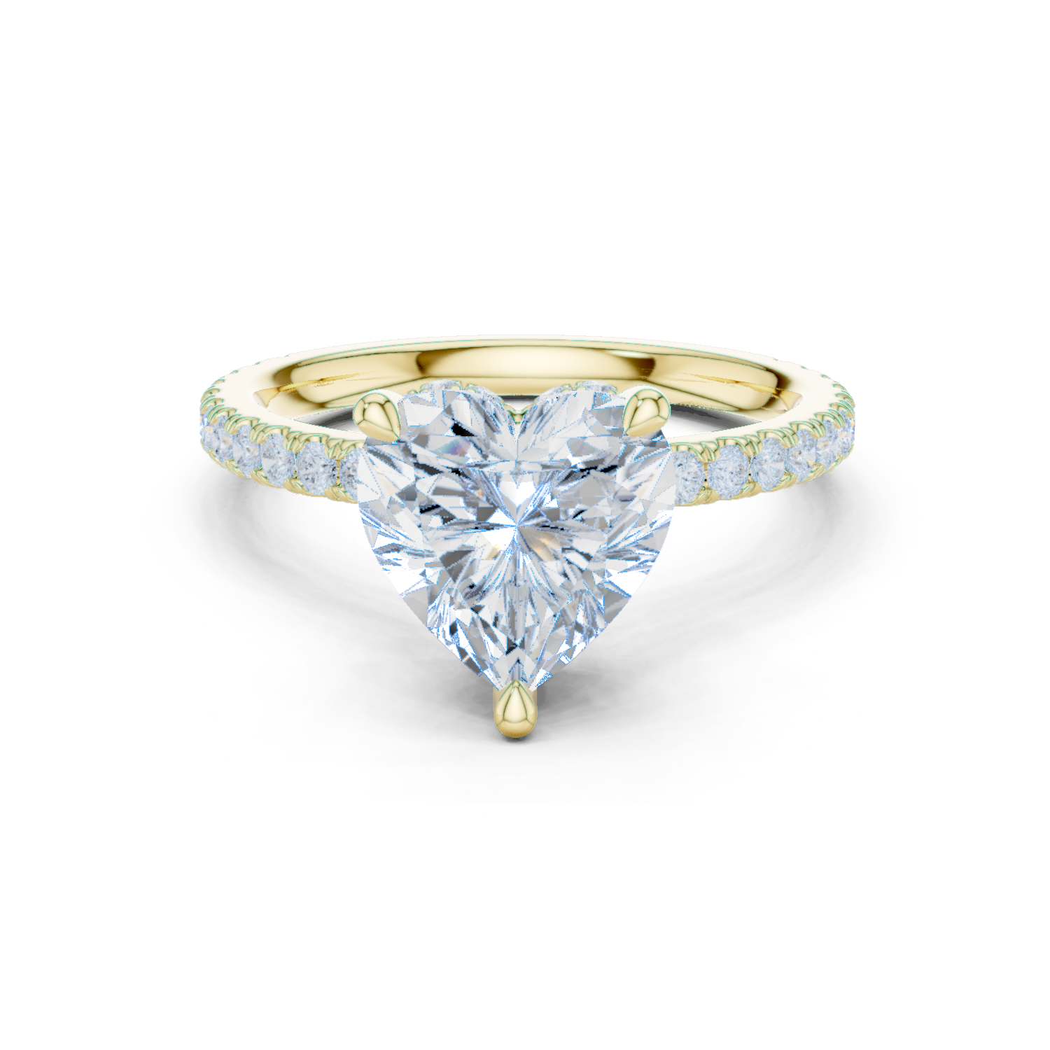 Heart Cut Diamond Hidden Halo Pavé Engagement Ring