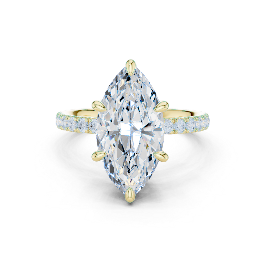 Marquise Cut Hidden Halo Diamond Engagement Ring