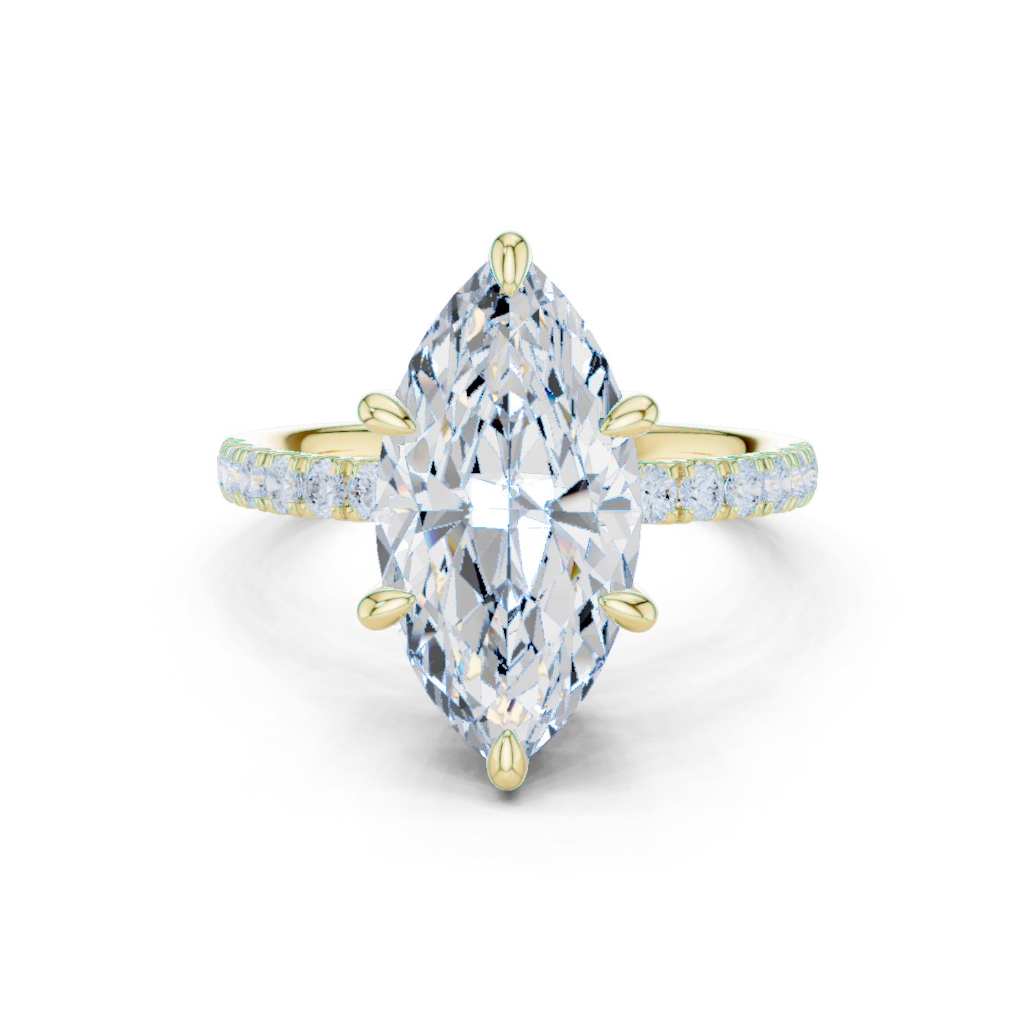 Marquise Cut Hidden Halo Diamond Engagement Ring