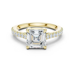 Asscher Cut Pavé Diamond Engagement Ring