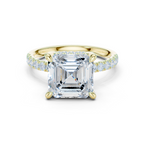 Asscher Cut Hidden Halo Diamond Engagement Ring
