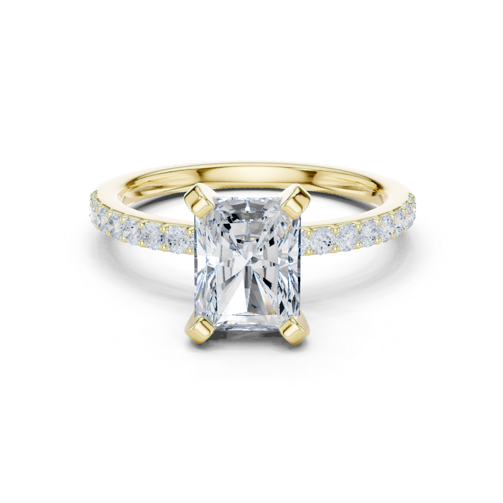 Radiant Cut Pavé Diamond Engagement Ring