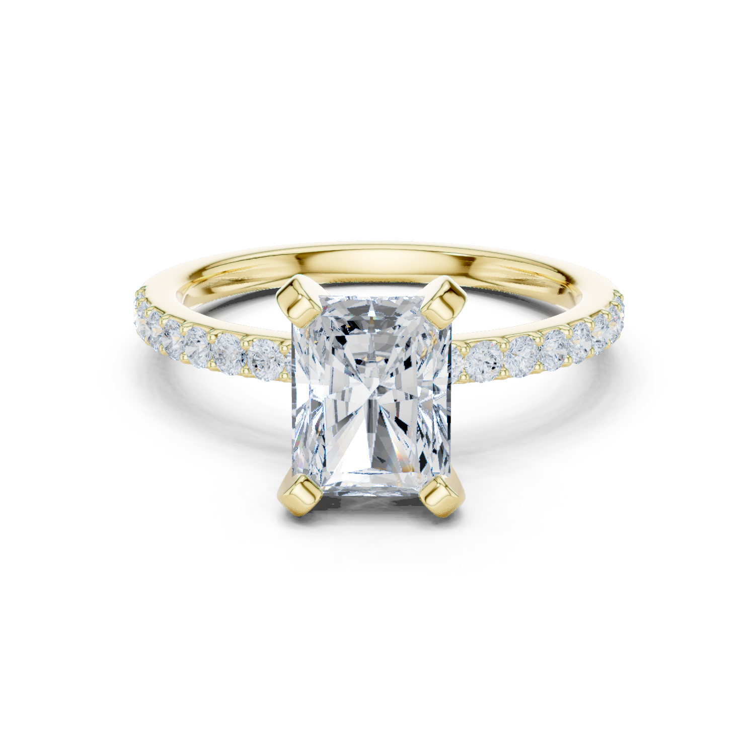 Radiant Cut Pavé Diamond Engagement Ring