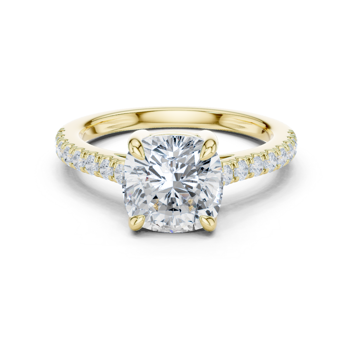 Cushion Cut Pavé Lab Grown Diamond Engagement Ring – Style DDLR-039-CU-1 – view 9 of 12 | Jewelix Atelier