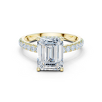 Emerald Cut Hidden Halo Diamond Engagement Ring