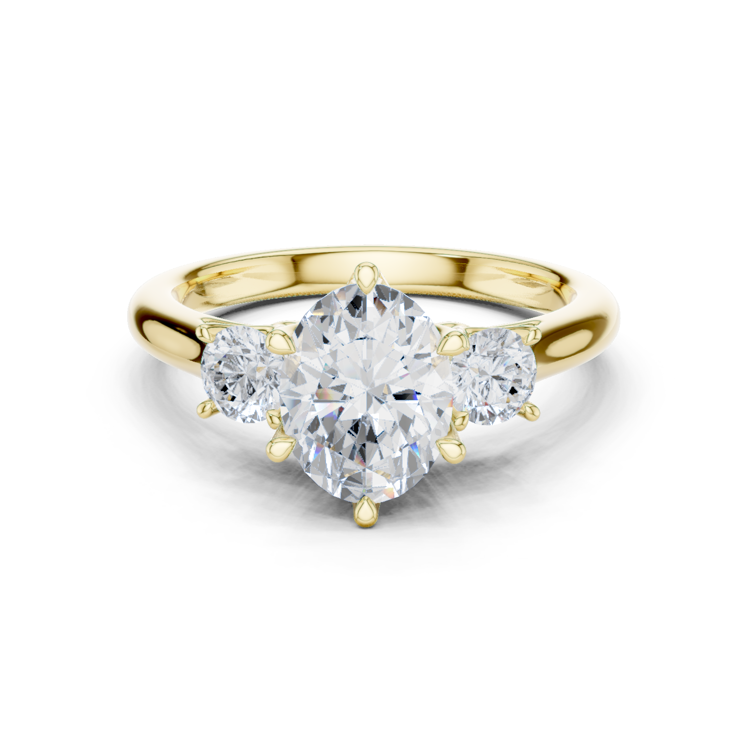 Oval Three Stone Diamond Engagement Ring