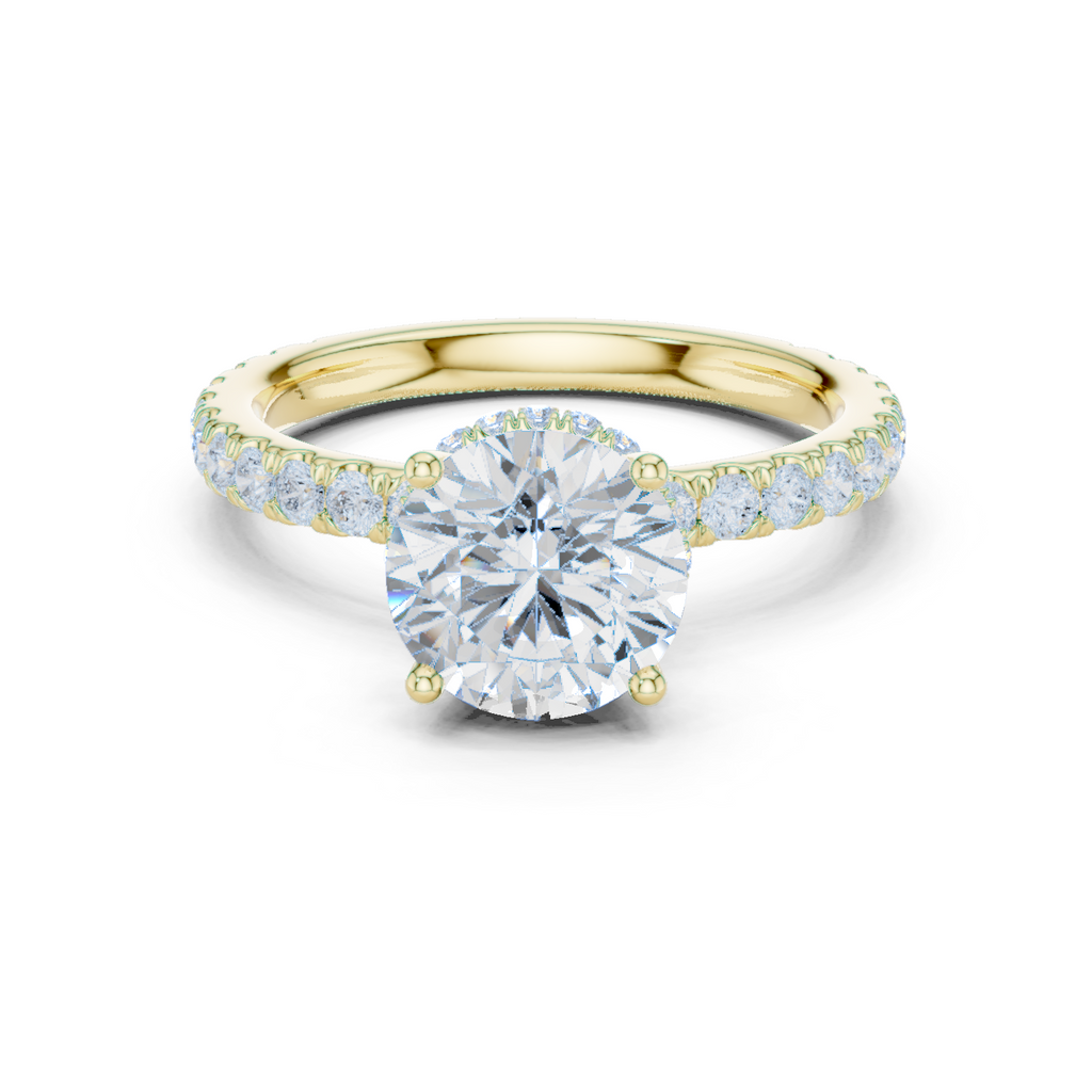 Round Brilliant Diamond Hidden Halo Engagement Ring