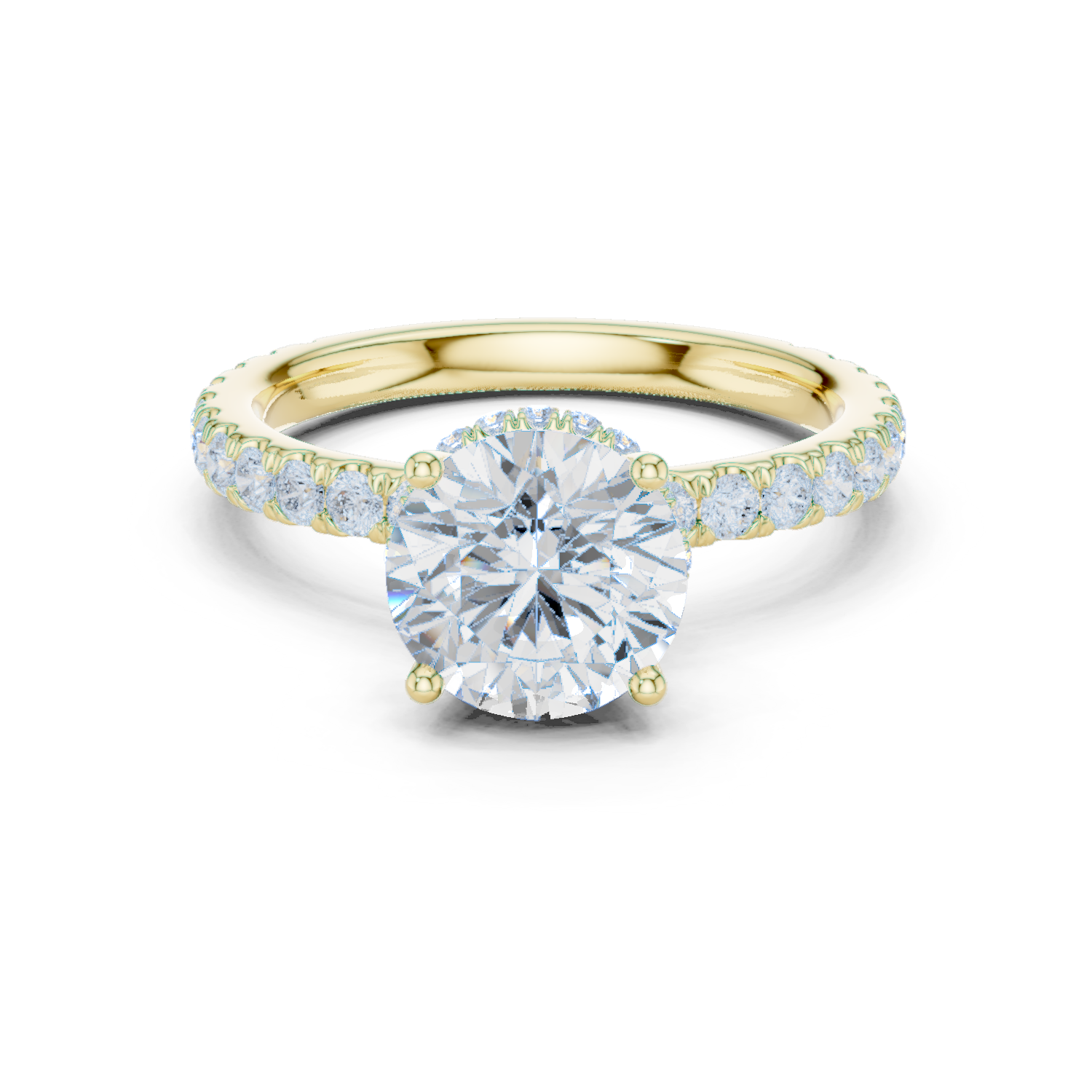 Round Brilliant Diamond Hidden Halo Engagement Ring