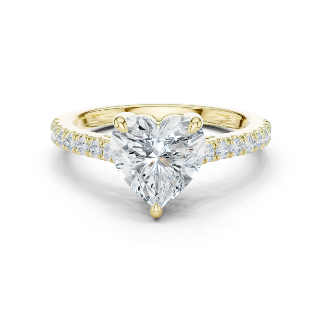 Heart Cut Pavé Diamond Engagement Ring