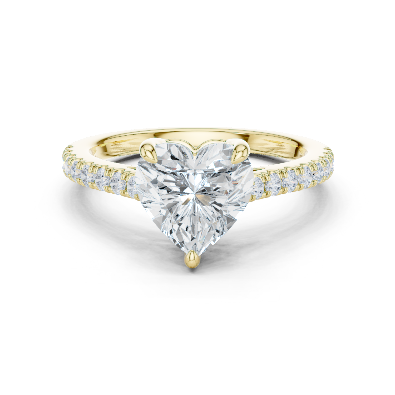 Heart Cut Pavé Diamond Engagement Ring