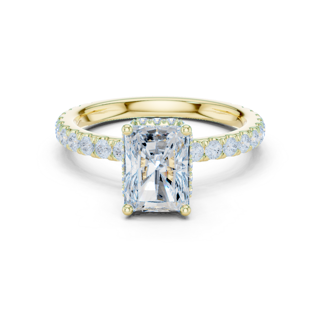 Radiant Cut Diamond Hidden Halo Engagement Ring