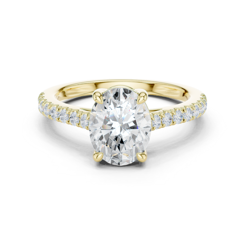 Oval Cut Pavé Diamond Engagement Ring