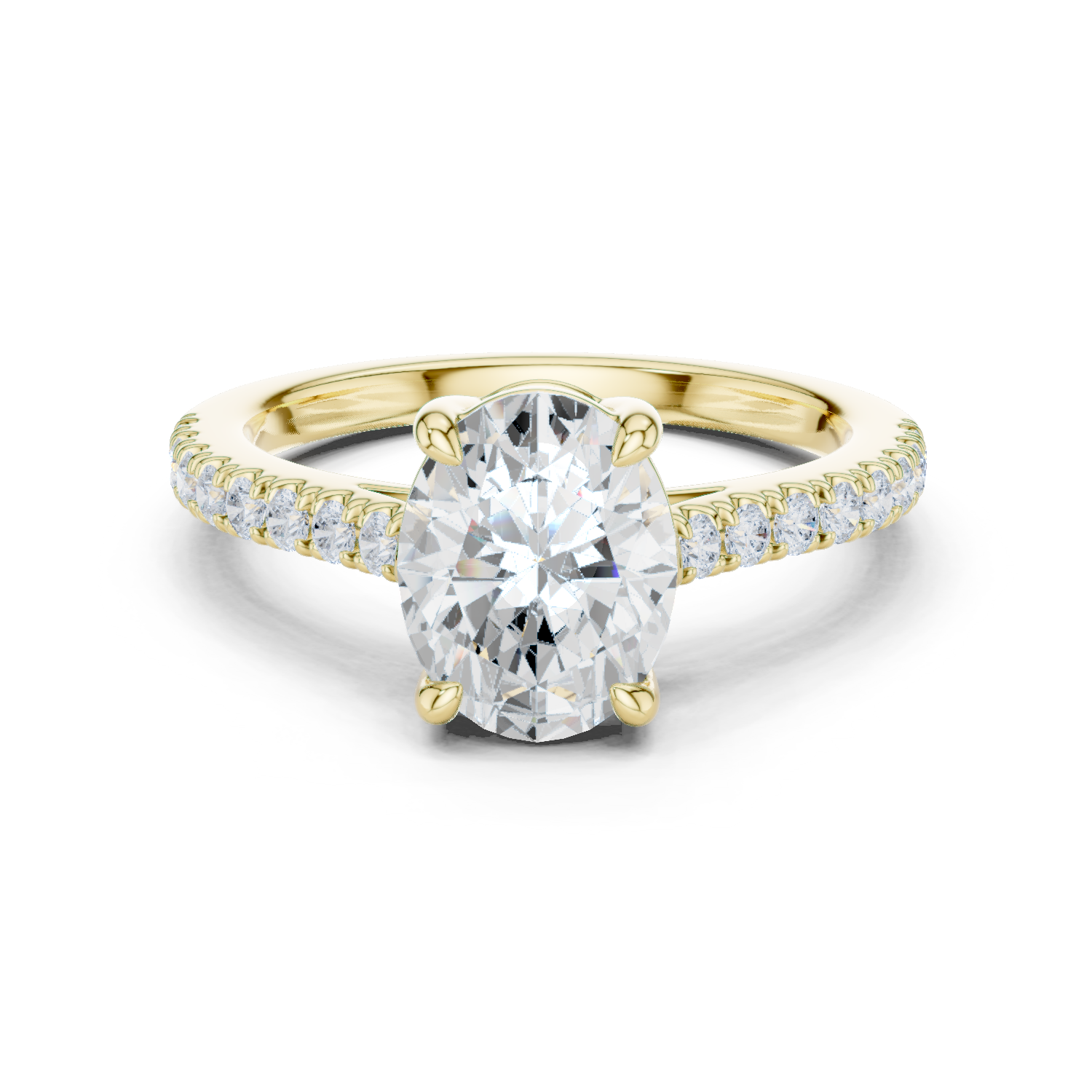 Oval Cut Pavé Diamond Engagement Ring