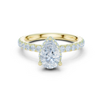 Pear Cut Diamond Hidden Halo Engagement Ring
