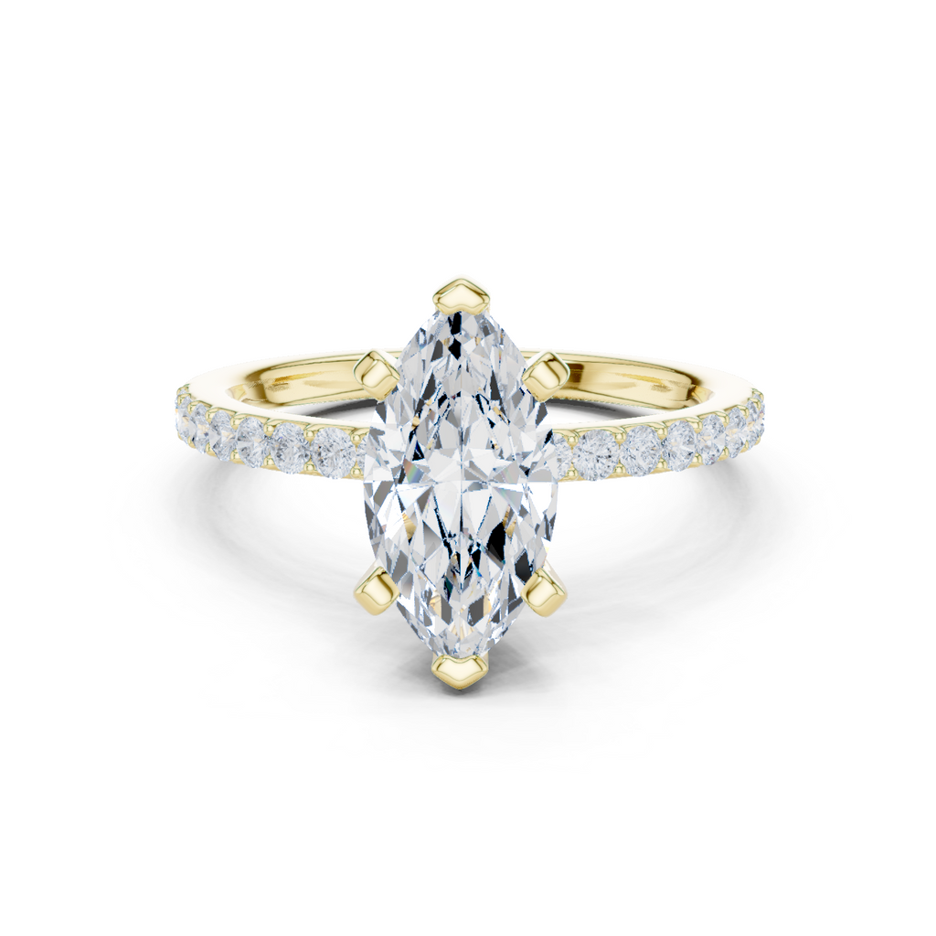 Marquise Cut Pavé Diamond Engagement Ring
