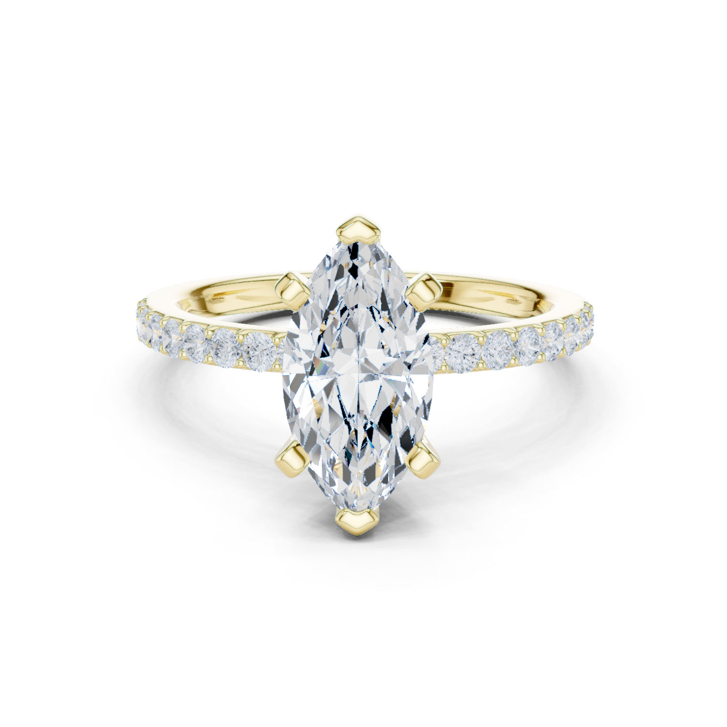 Marquise Cut Pavé Diamond Engagement Ring