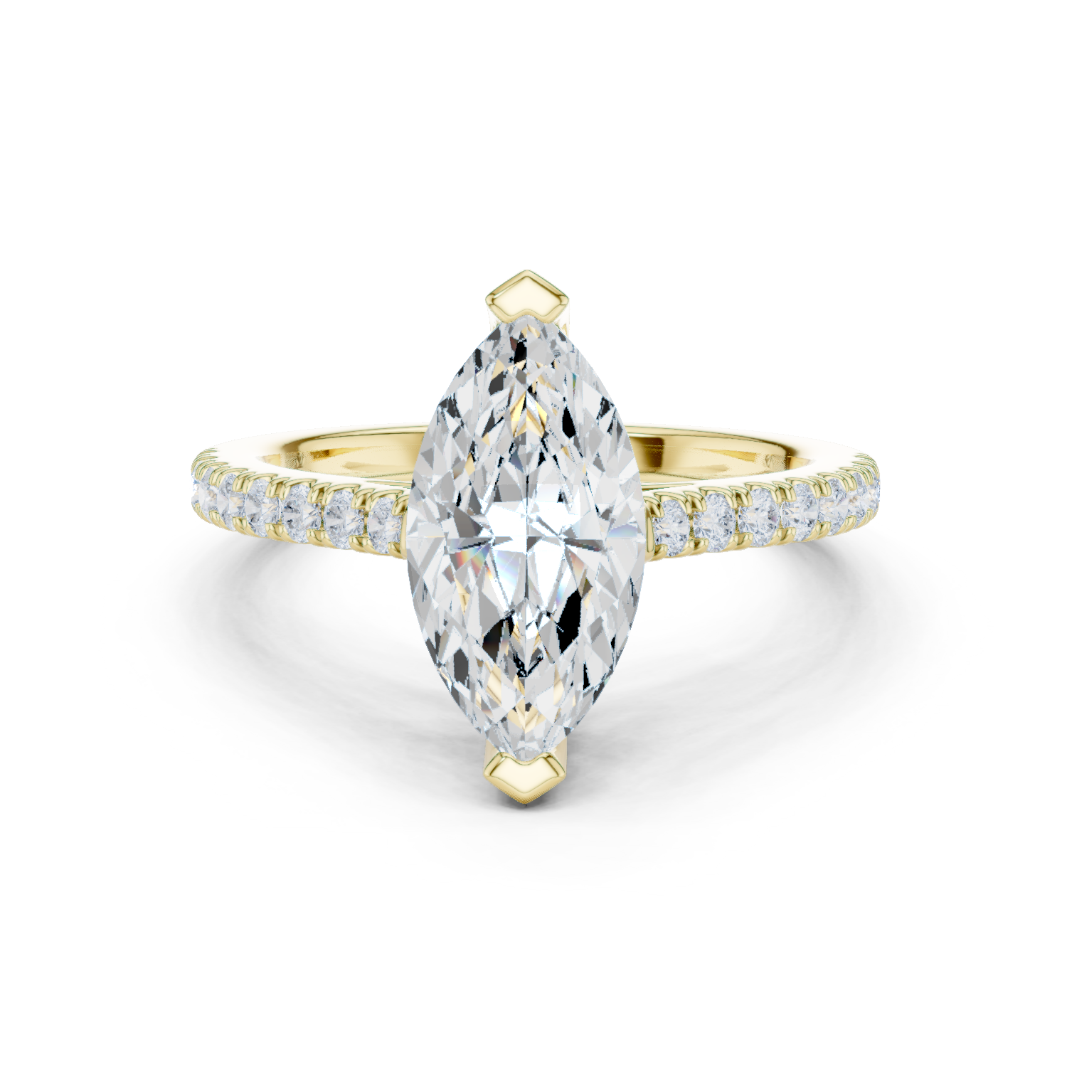 Marquise Cut Pavé Diamond Engagement Ring