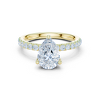 Pear Cut Hidden Halo Pavé Engagement Ring