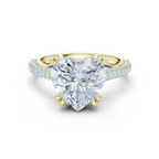 Heart Cut Hidden Halo Double Pavé Diamond Engagement Ring