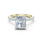 Radiant Cut Diamond Hidden Halo Pavé Engagement Ring