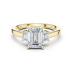 Emerald Cut Three Stone Diamond Engagement Ring