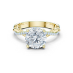 Round Brilliant Cut Twisted Pave Diamond Engagement Ring