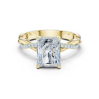 Radiant Cut Twisted Pave Diamond Engagement Ring