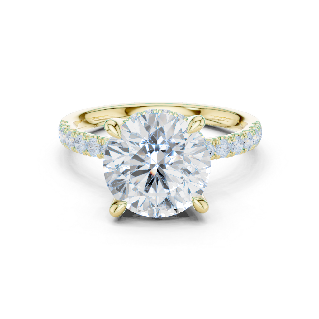 Round Brilliant Hidden Halo Diamond Engagement Ring