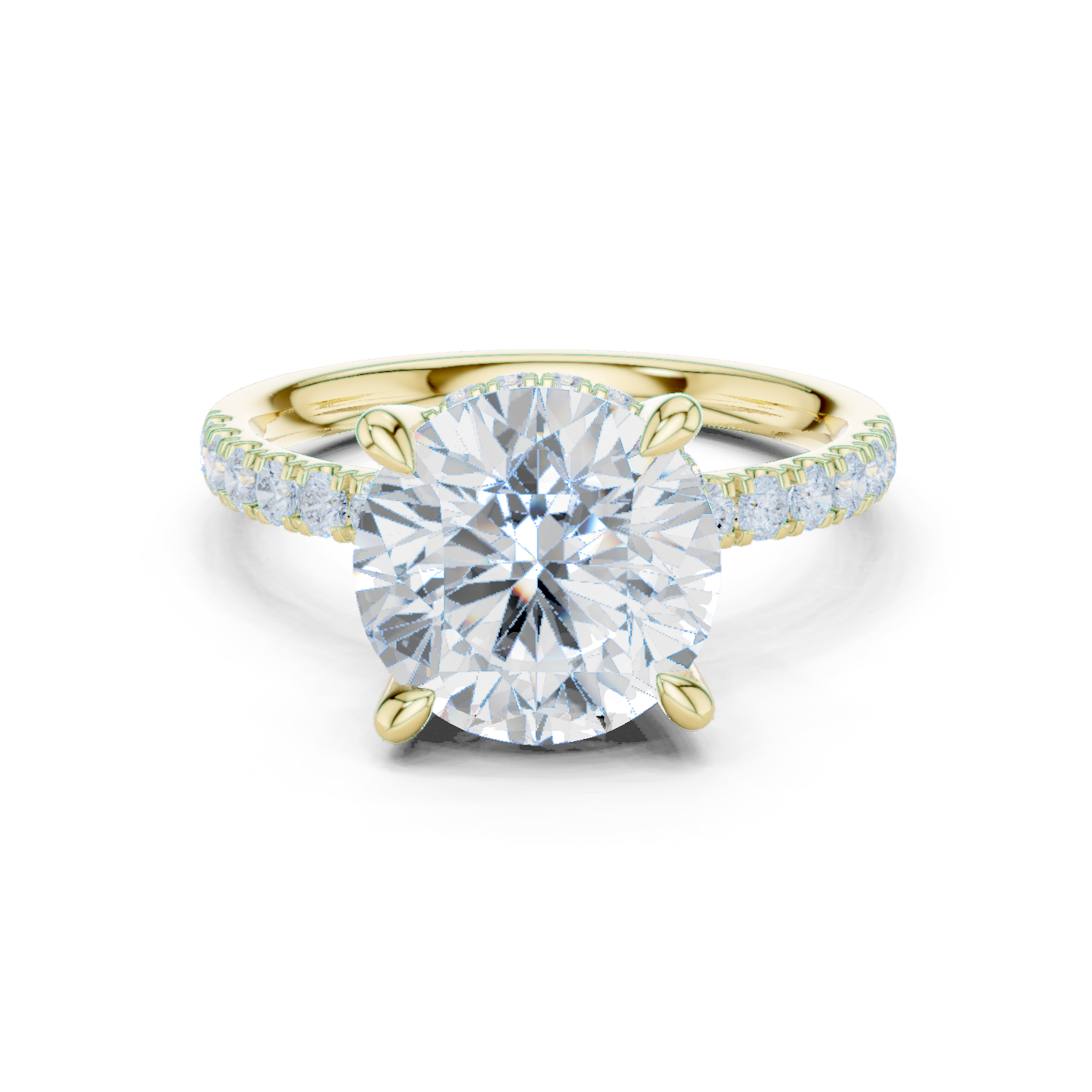 Round Brilliant Hidden Halo Diamond Engagement Ring