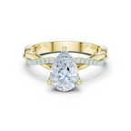 Pear Cut Twisted Pave Diamond Engagement Ring
