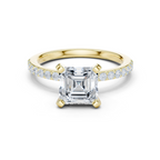 Asscher Cut Pavé Diamond Engagement Ring
