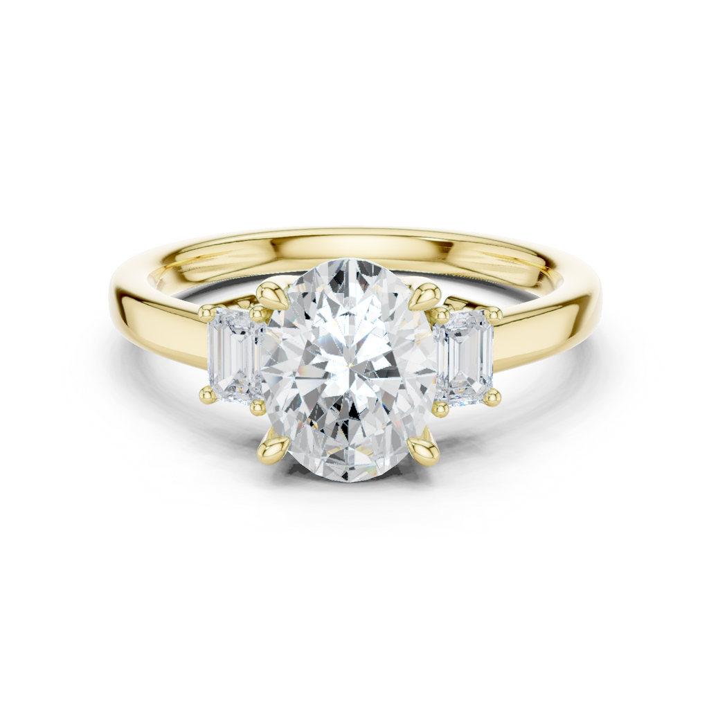 Oval Cut Three Stone Diamond Engagement Ring