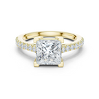 Princess Cut Pavé Diamond Engagement Ring